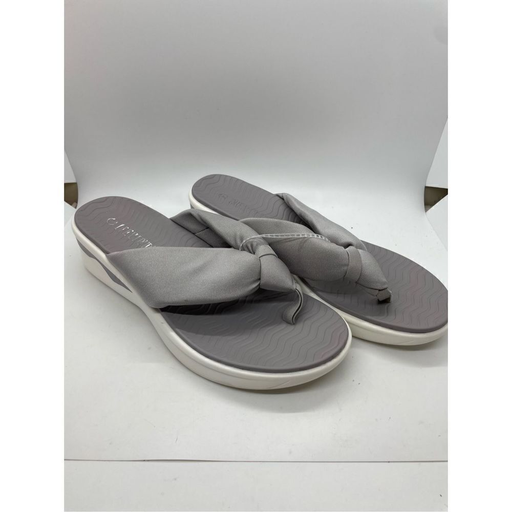 Dream Pairs Thong Sandals Platform Lightweight Casual Shoes Size 9 Gray